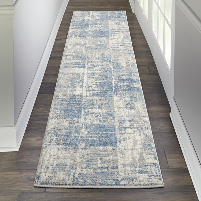 Tapis ivoire moderne Golda, Tapis de couloir 2 pi 3 po x 7 pi 3 po