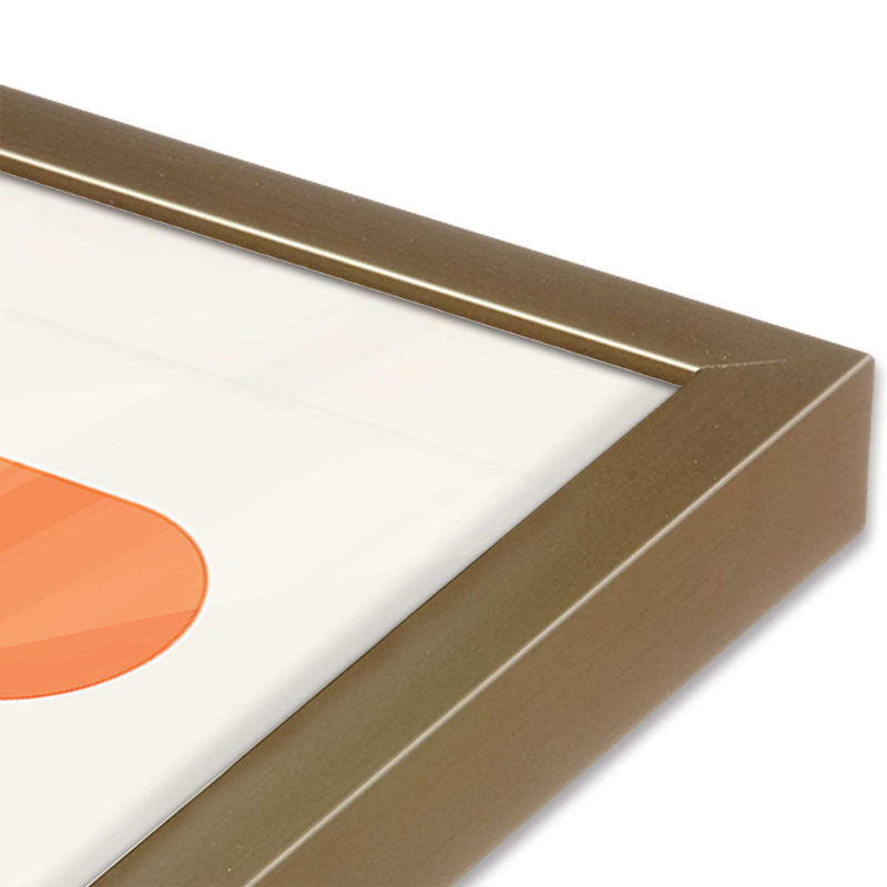 «Orange Bauhaus Minimalist», impression roulée, H 15,25 po x l 12,25 po x P 1,25 po, Reproduction encadrée sans passe-partout
