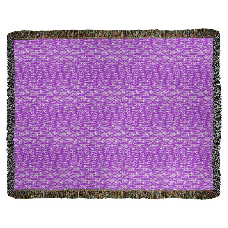 Couverture tissée hexagonale Katelyn Elizabeth, l 37 po x L 52 po, Violet / Blanc