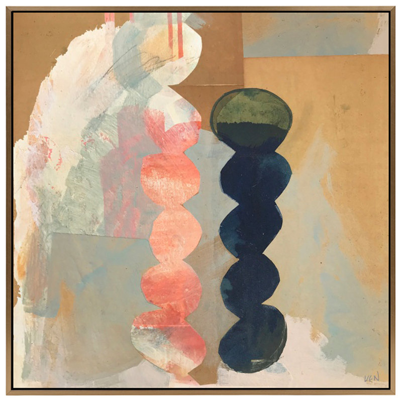 Tipping Point I, Black/Gold Framed, 37.5" H x 37.5" W