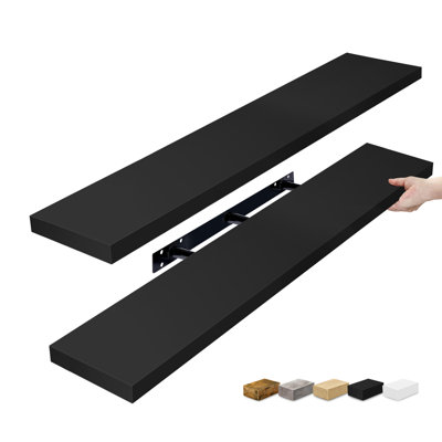 35" Long Floating Shelves with Invisible Mounting Set of 2