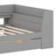 Structure de lit plateforme en bois avec ports USB et tablettes-1539080819