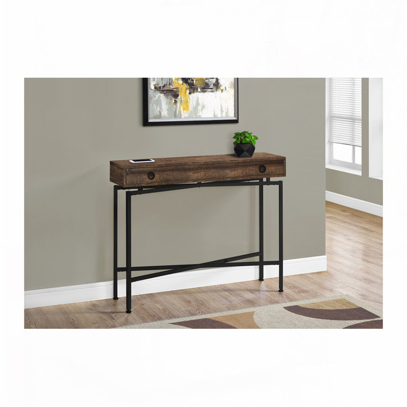Console Table with Storage Drawer, Brown/Black