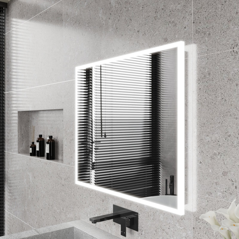 Miroir de salle de bain moderne à DEL Bianca, 30 po x 36 po