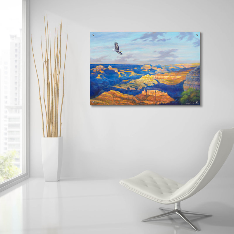 «Grand Canyon Vista» par John Zaccheo, art mural en verre acrylique, H 24 po x l 36 po x P 0,2 po