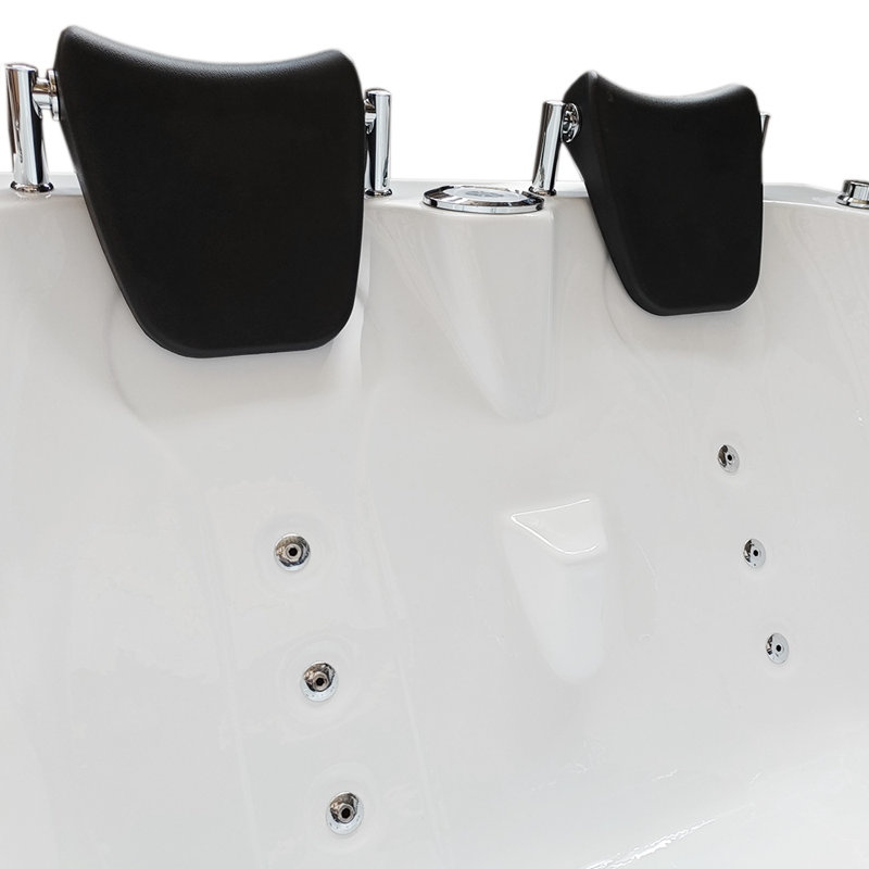 Baignoire tourbillon d'angle blanche pour 2 personnes avec chauffe-eau et 15 jets HAVana 67 "x 45"