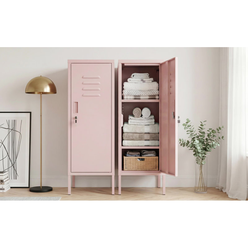 Armoire verrouillable en métal, armoire de rangement en métal 39 po avec serrure, tablette réglable et ventilation, casier en acier pour la salle de sport, l'école, le bureau, la maison