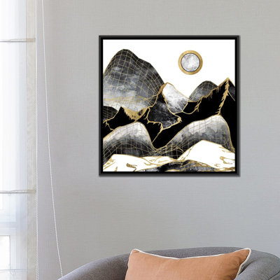 Noir minimal et montagnes dorées