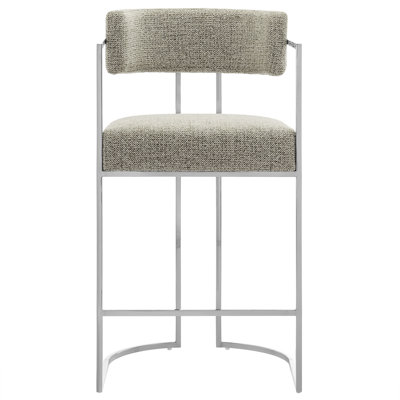 Huron Curved Back Fabric And Metal Counter Stool