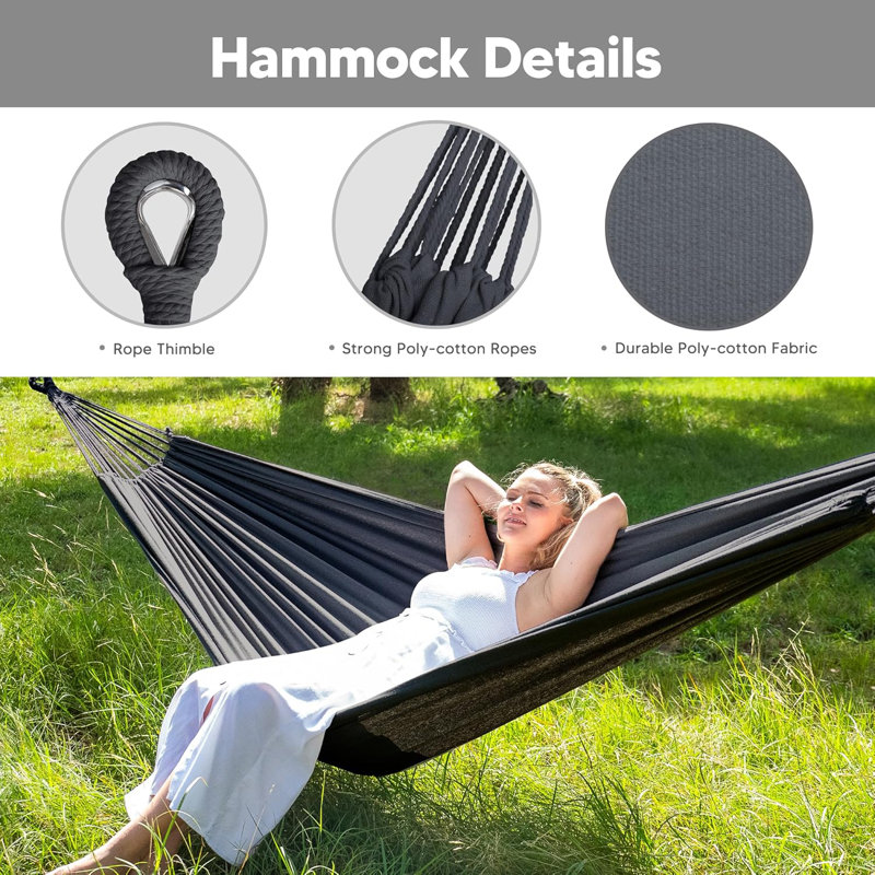 Standing Patio Hammock - Portable and Foldable with Stand Included. Ideal for Outdoor Relaxation on Patios, Decks, or in Gardens. Easy to Set Up and Take Down. Compact Design Allows for Hassle - Free Storage. Enjoy Comfortable Lounging Anywhere Outdoors