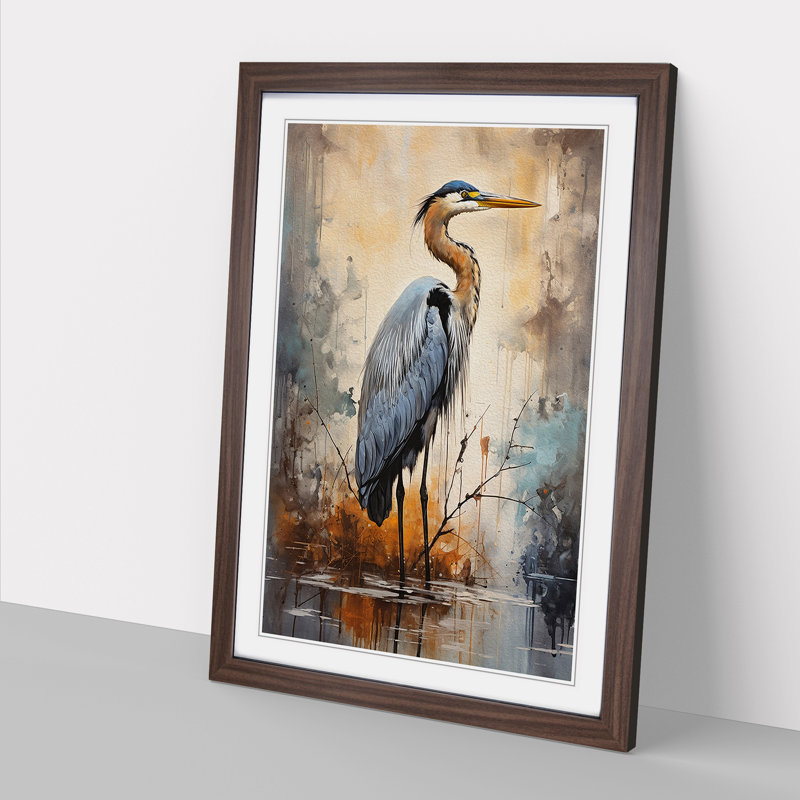 Heron Modern - Framed Print