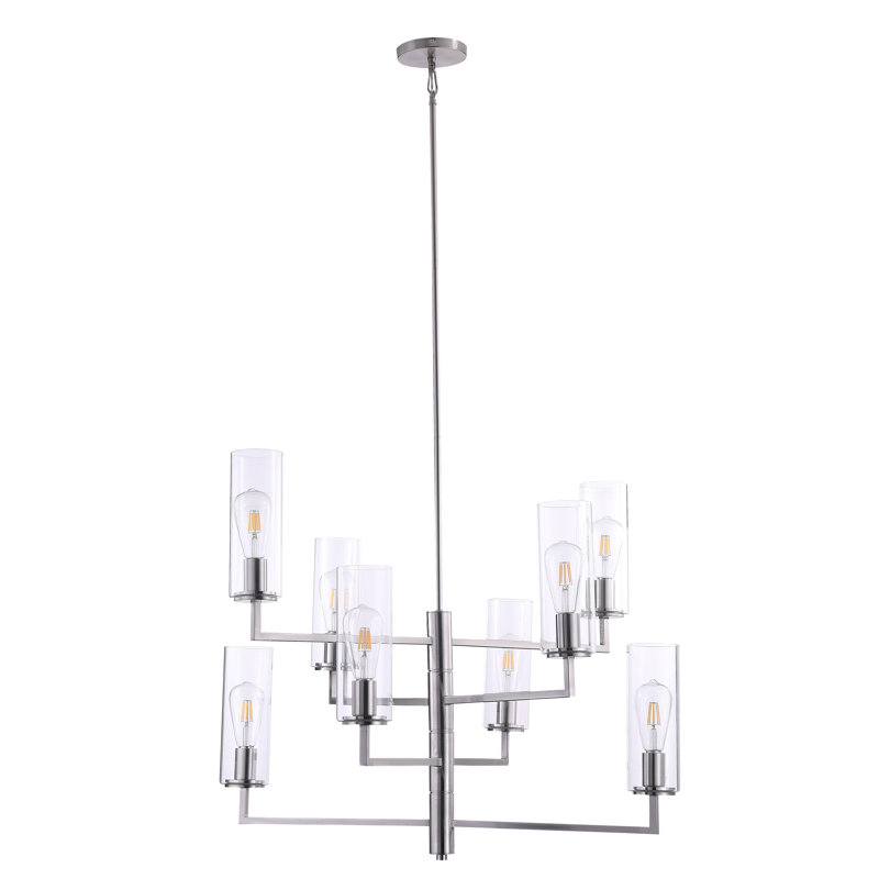 Lustre 8 lumières en acacia