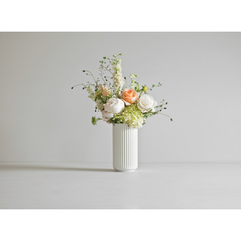 Handmade Glass Table Vase, 8.1" H x 4.3" W x 4.3" D, White