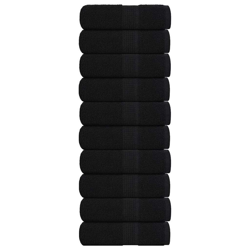 Semyon 100% Cotton Fingertip Towel, Black