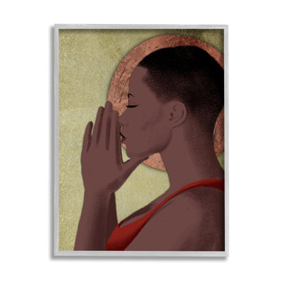 " African American Woman In Prayer Portrait Geometric Shapes " by Marcus Prime