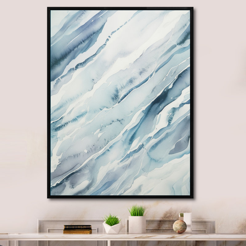 Blue Whirlwind I, reproduction d'art sur toile, Cadre flottant noir, H 40 po x l 30 po x P 1,5 po