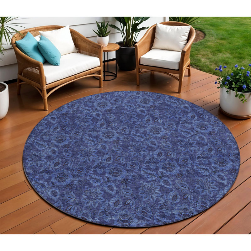 HomeRoots Round Machine Woven Area Rug