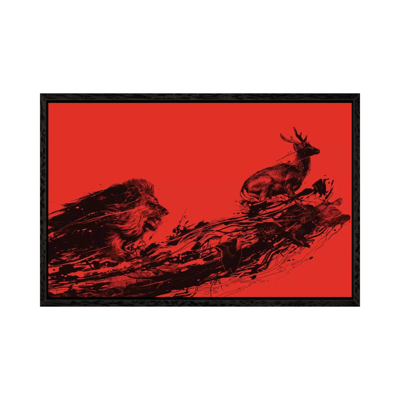 Intense Chasing by Nicebleed - Print on Canvas, Black Framed, 101.6cm H x 152.4cm W x 3.81cm D