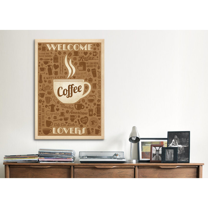 «COF Coffee Pattern», impression sur toile tendue, H 18 po x l 12 po x P 0,75 po