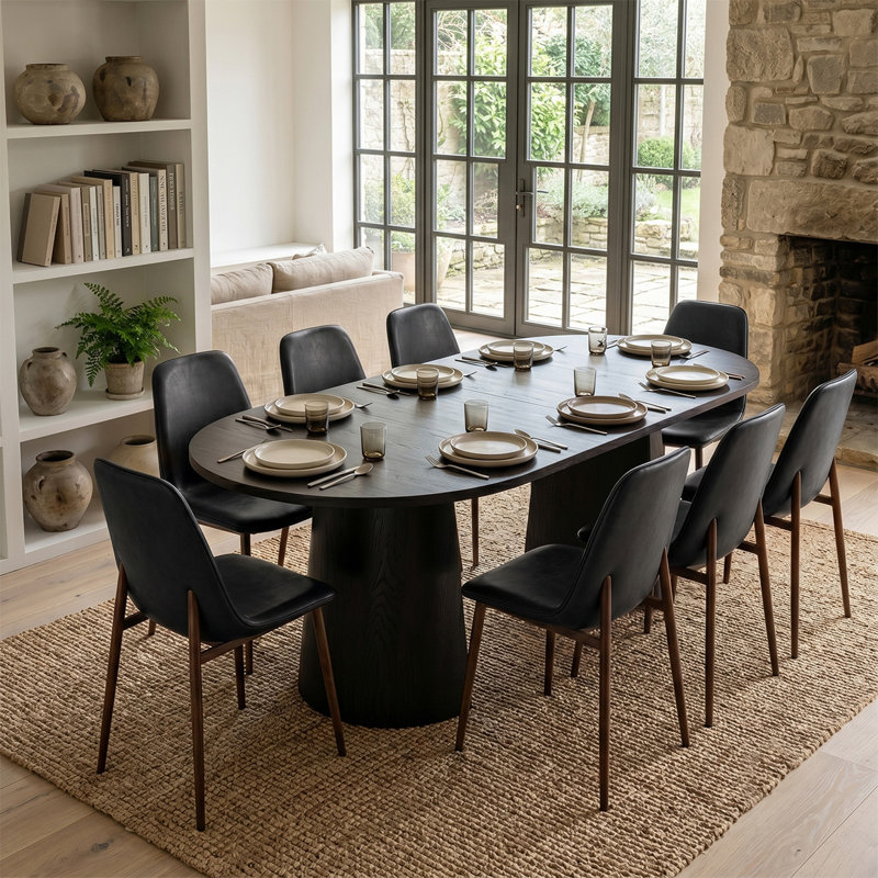 Ensemble de table de salle à manger extensible 47 "à 83" avec chaises en similicuir