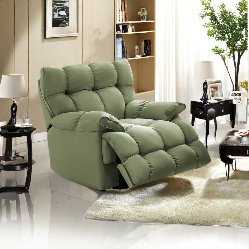 360° Swivel Recliner with Soft Cushion, Dark Ivory