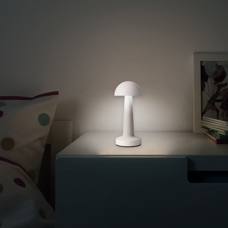 Cordless Metal Desk Lamp,Touch Sensor Control Led Table Lamp,3 Way Dimmable Nightstand Lamp, White