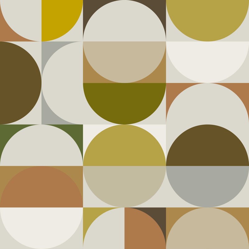 Mid Century 09A par - Impression sur toile tendue, H 36 po x l 36 po