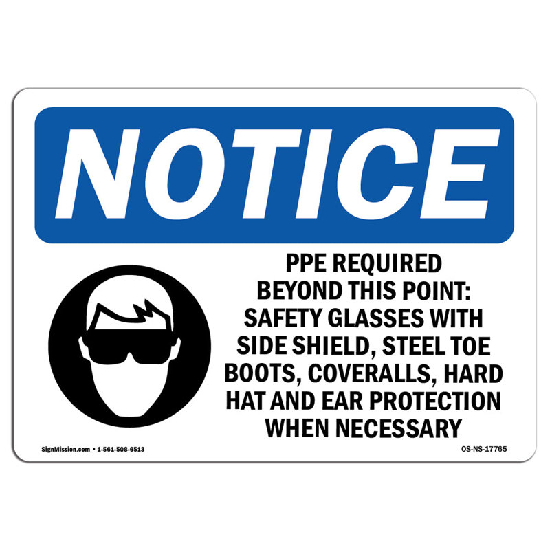 PPE Required Beyond This Point Sign