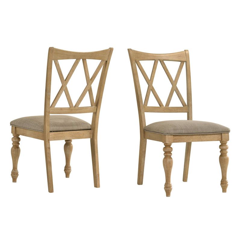 Verta Solid Wood Cross-back Dining Chairs,2pc