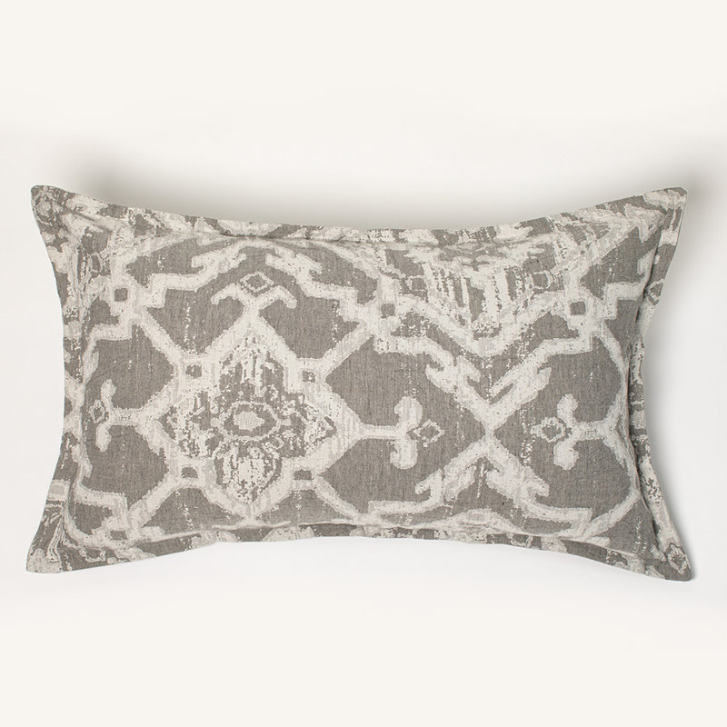Merko Linen Cotton Grey Duvet Cover Set, King Duvet Cover + 2 King Shams