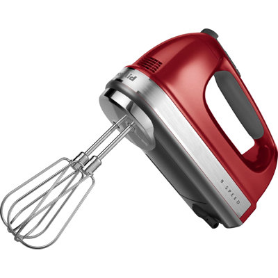 KitchenAid 9-Speed Hand Mixer with Turbo Beater II Accessories in Candy Apple Red