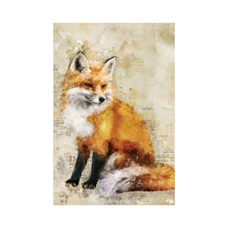 Fox 1 Piece Wrapped Canvas Painting, 101.6 cm H x 66.04 cm W x 3.175 cm D