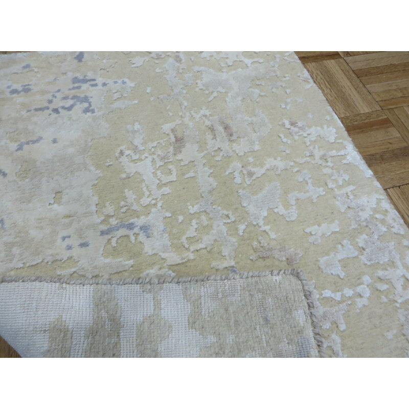 Tapis beige noué à la main de conception unique 2 pi x 3 pi Ilkley