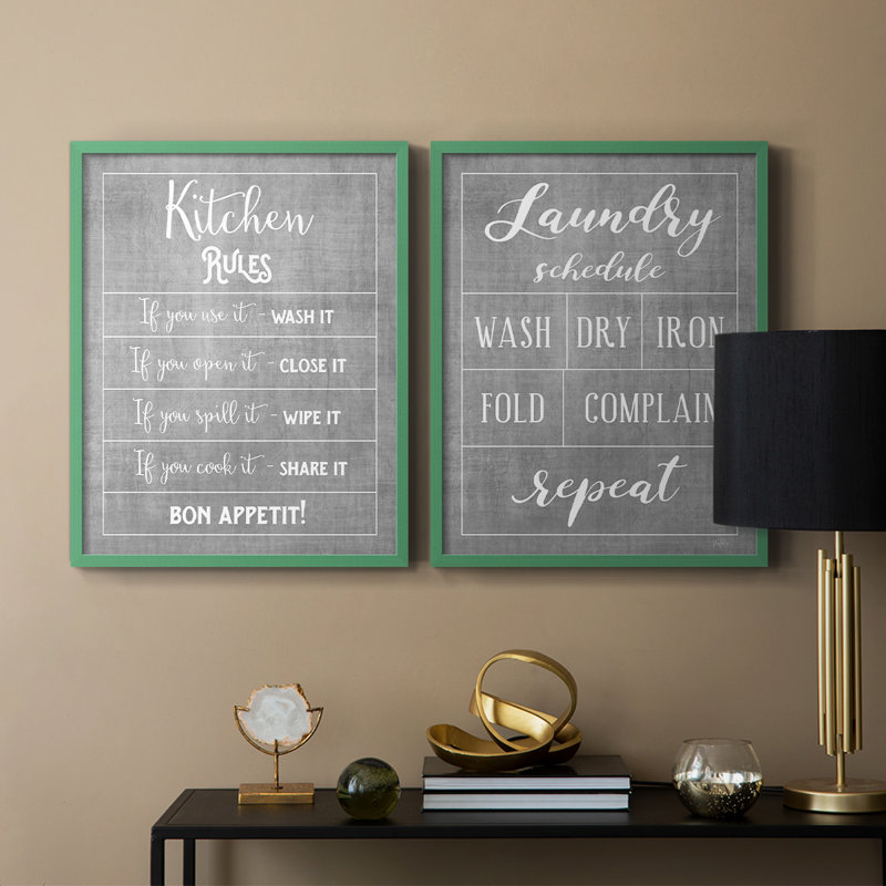 Bon Appetit-Premium Framed Print -Ready to Hang - No Nails Required - No Nails Required, 11" H x 18" W, Grey