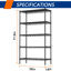 5-Wire Shelving Metal Storage Rack Adjustable Shelves,Standing Storage Shelf Units for Laundry Bathroom Kitchen Pantry Closet(Black)-1285880099-1286196600