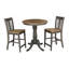 Ensemble de salle à manger à hauteur de comptoir en bois massif 3 pièces Drilon-1062573893-1062563844