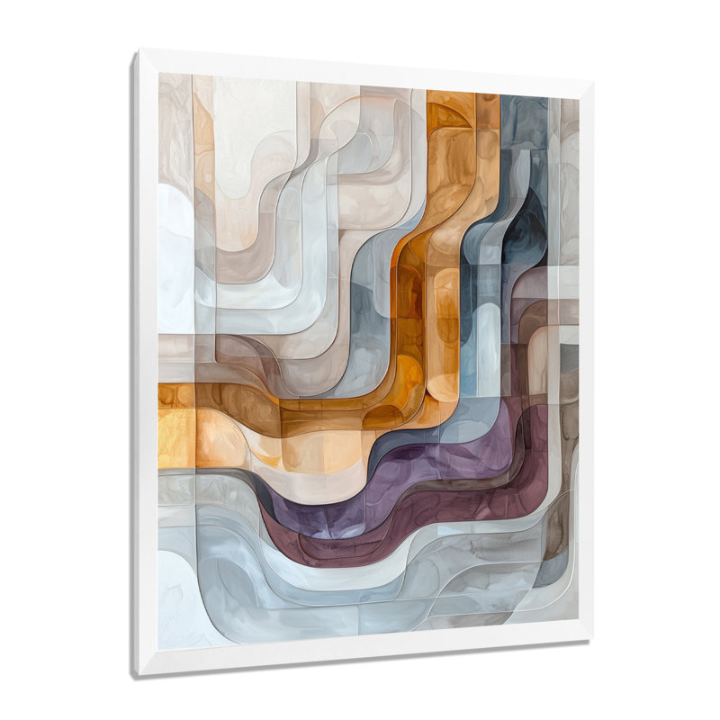 Nyimah - Abstract Wall Art Prints, H 20 po x l 12 po, Reproduction encadrée d'une seule photo, Blanc