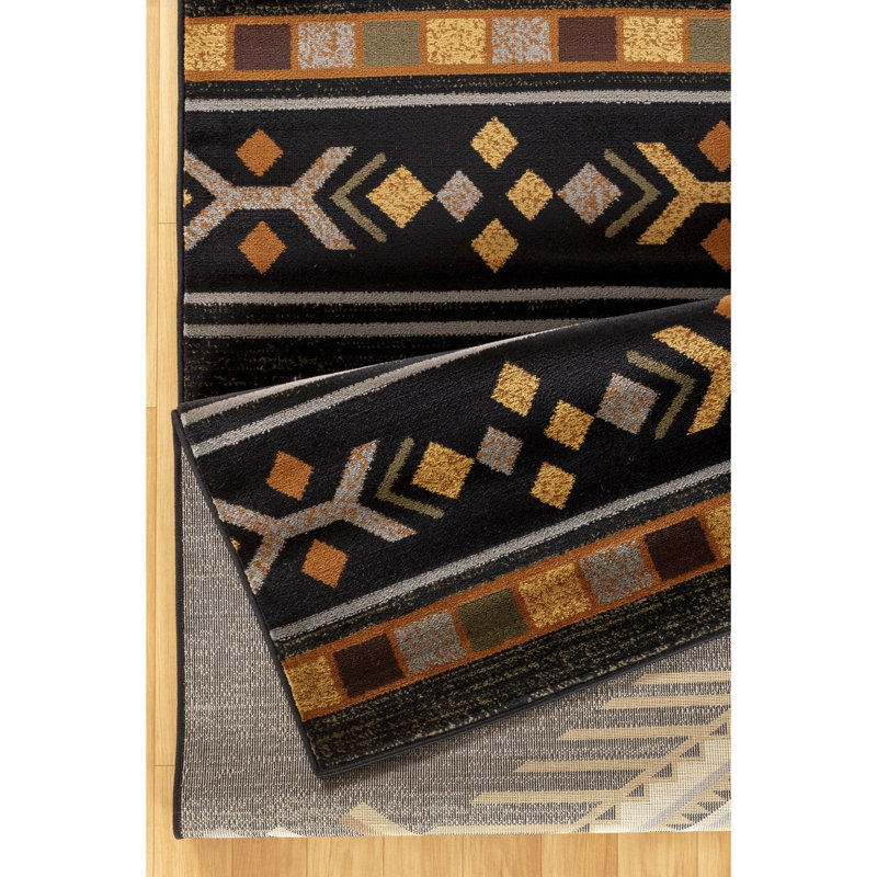 2 Ft. 7 In. Braided Rug, Tribes Gcyls4001, Black, 100% Polypropylene, Stain ,For Porch Black Area, Ideal Home Use