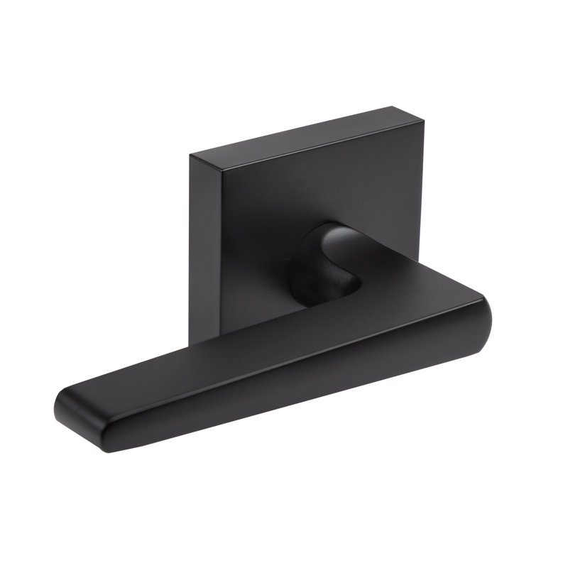 Levier d'intimité avec rosette carrée Livia, Noir mat