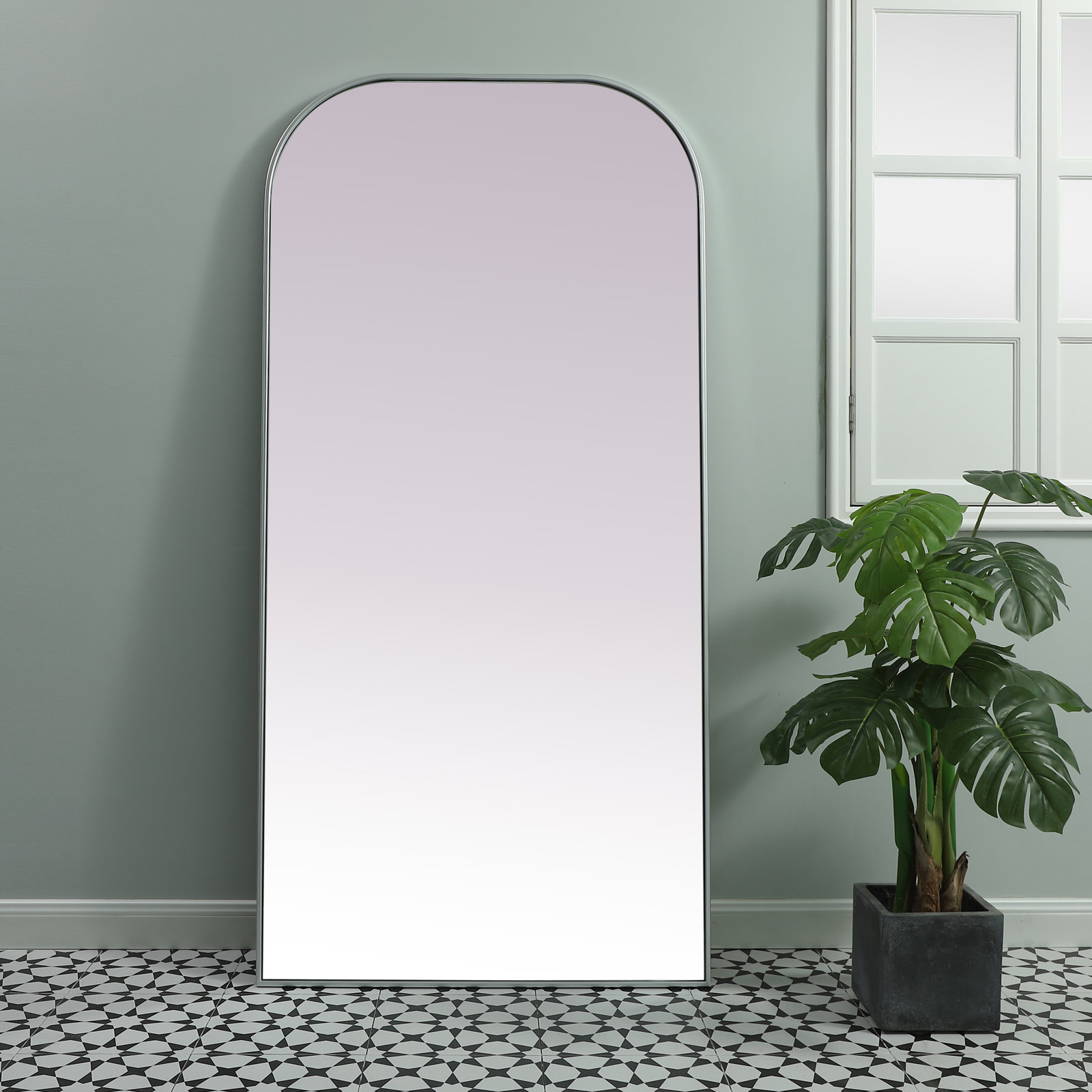Sabine Accent Mirror, 72" x 35", Silver