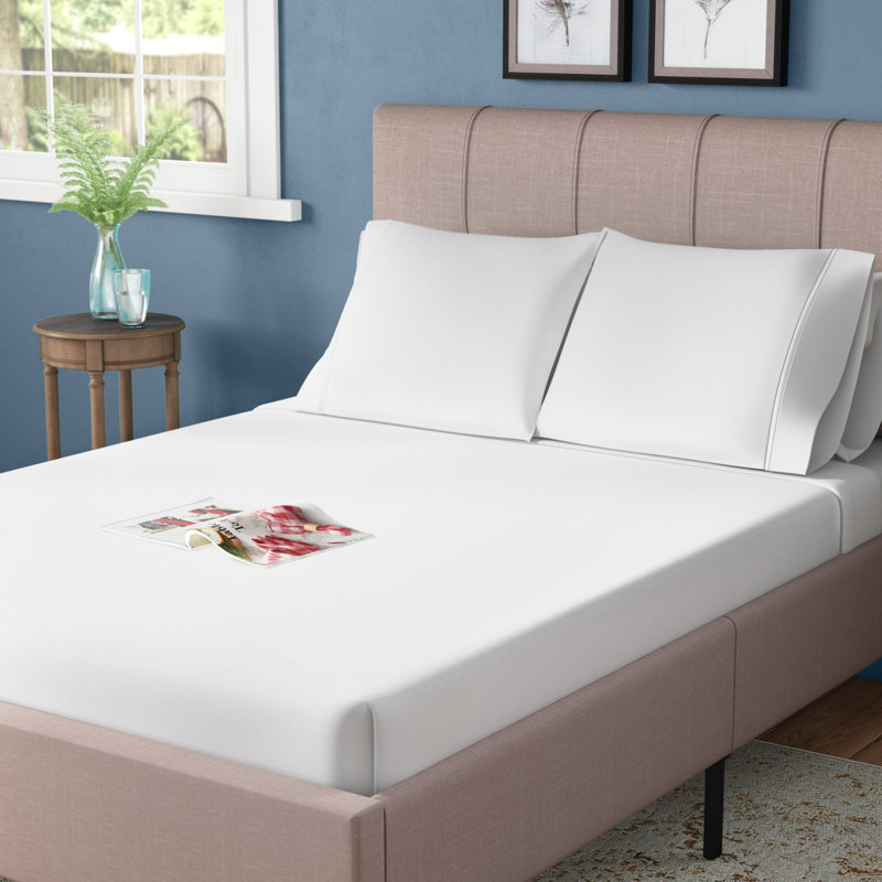  350 Thread Count 100% Cotton Percale Extra Deep Pocket Sheet Set, Queen, Khaki