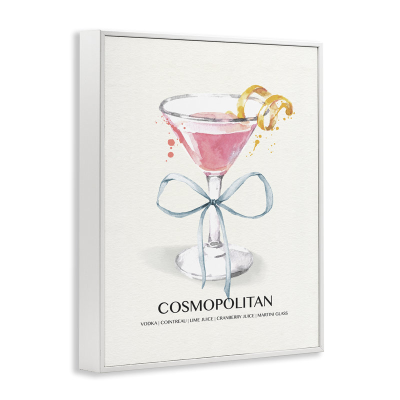  «Pastel Cocktail with Bow», art de la giclée encadrée par Susan Jill, H 14 po x l 11 po