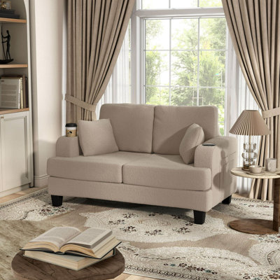 Causeuse contemporaine l 61,4 po, beige