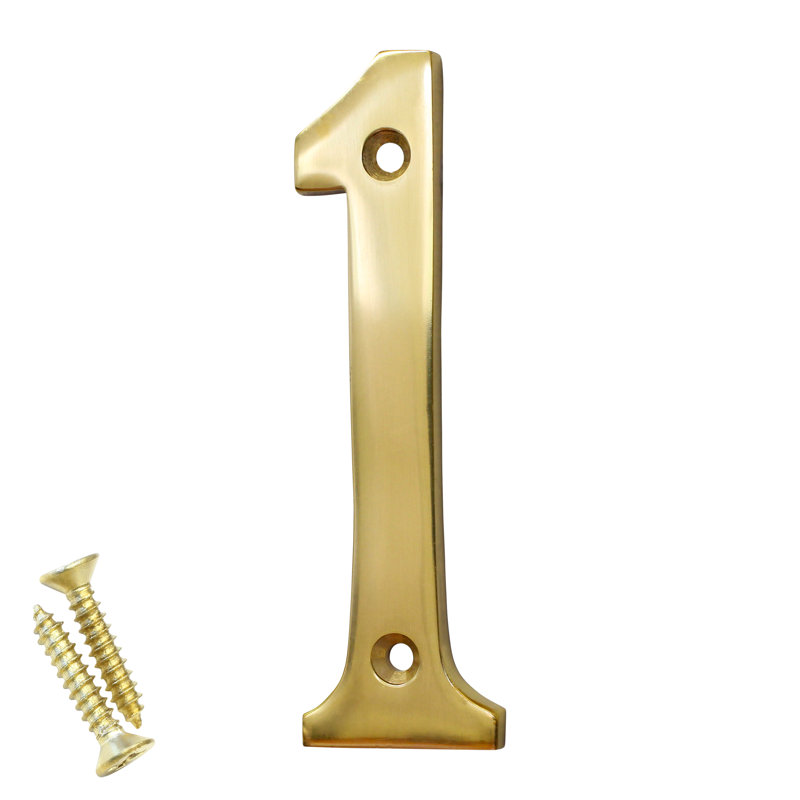 Numéro de maison 4 po, 1, Laiton poli