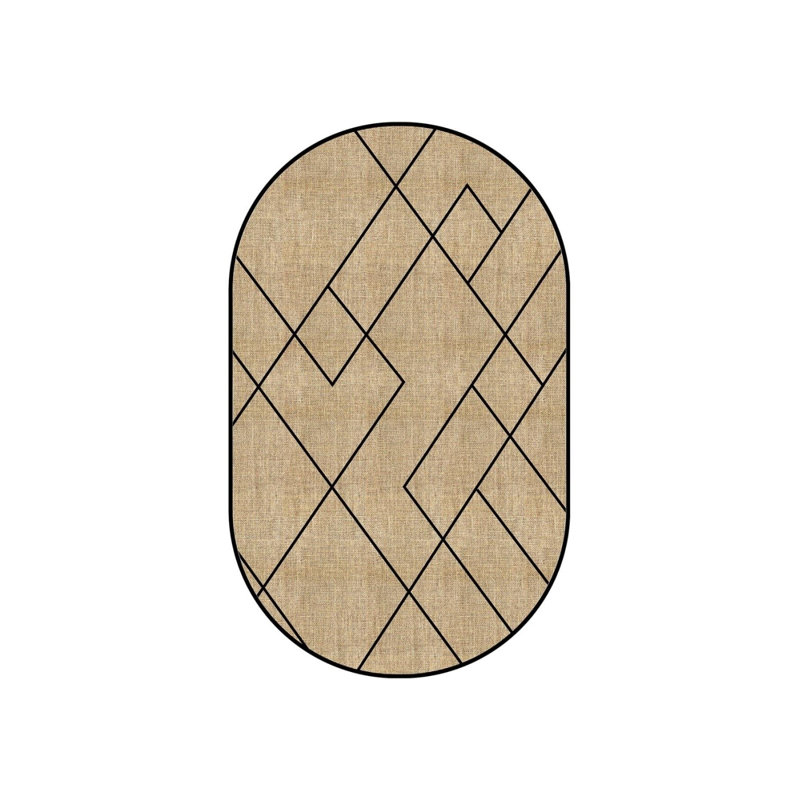 Tapis ovale Oshaï avec envers antidérapant, Ovale 5 pi 3 po x 13 pi 1 po