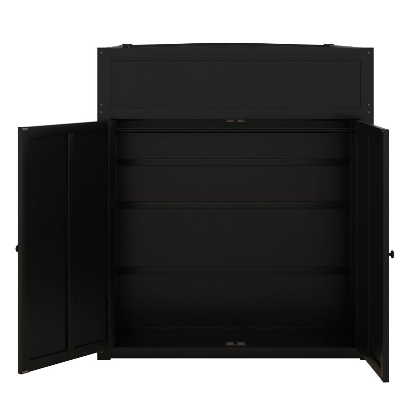 Full Size Wood Loft Bed For Bedroom, Gaming Bed With Desk,Wardrobe,Ample Storage Space And RGB LED Light, Cloud Blue