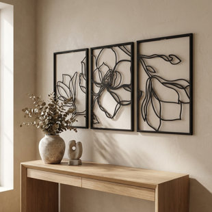 Ensemble de 3 décorations murales en métal