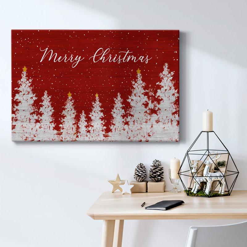 Merry Christmas - Toile tendue avec châssis, H 32 po x l 48 po