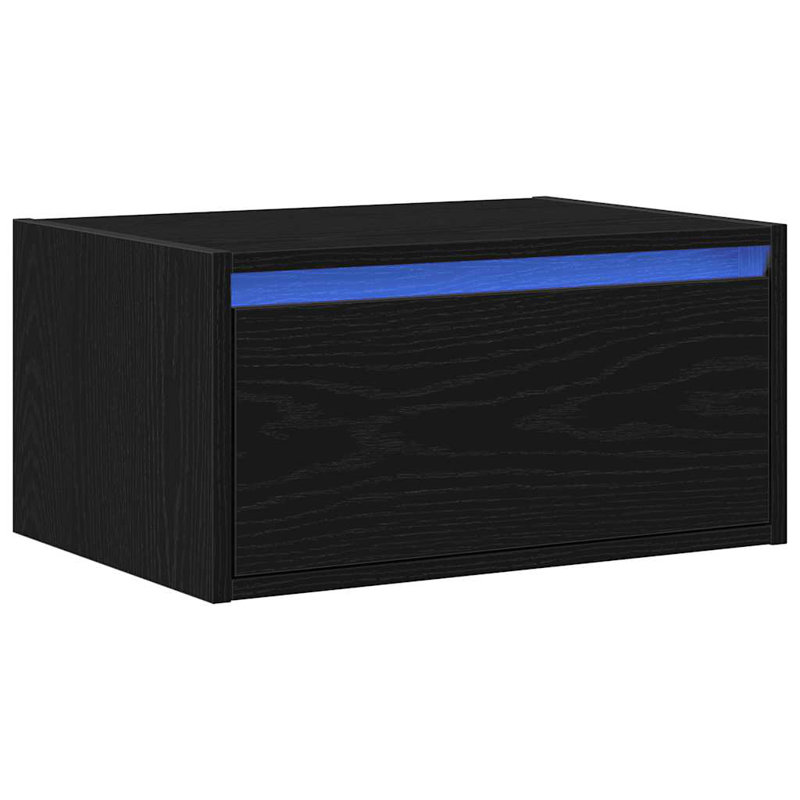 51 cm W Bedside Table, Black Oak
