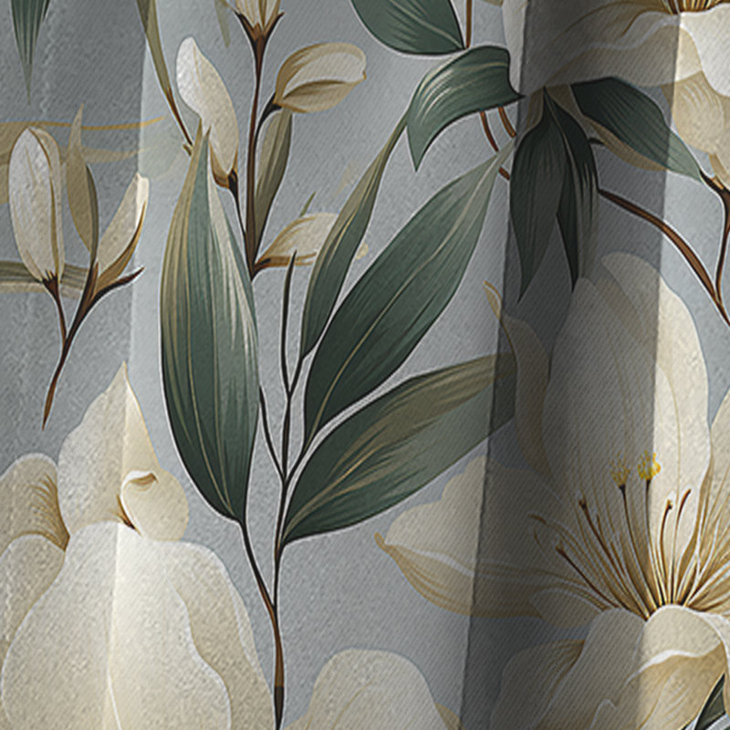 Natural Tranquility - motif tropical I - Rideau à motif floral - Rideau occultant à motif floral - 1 panneau